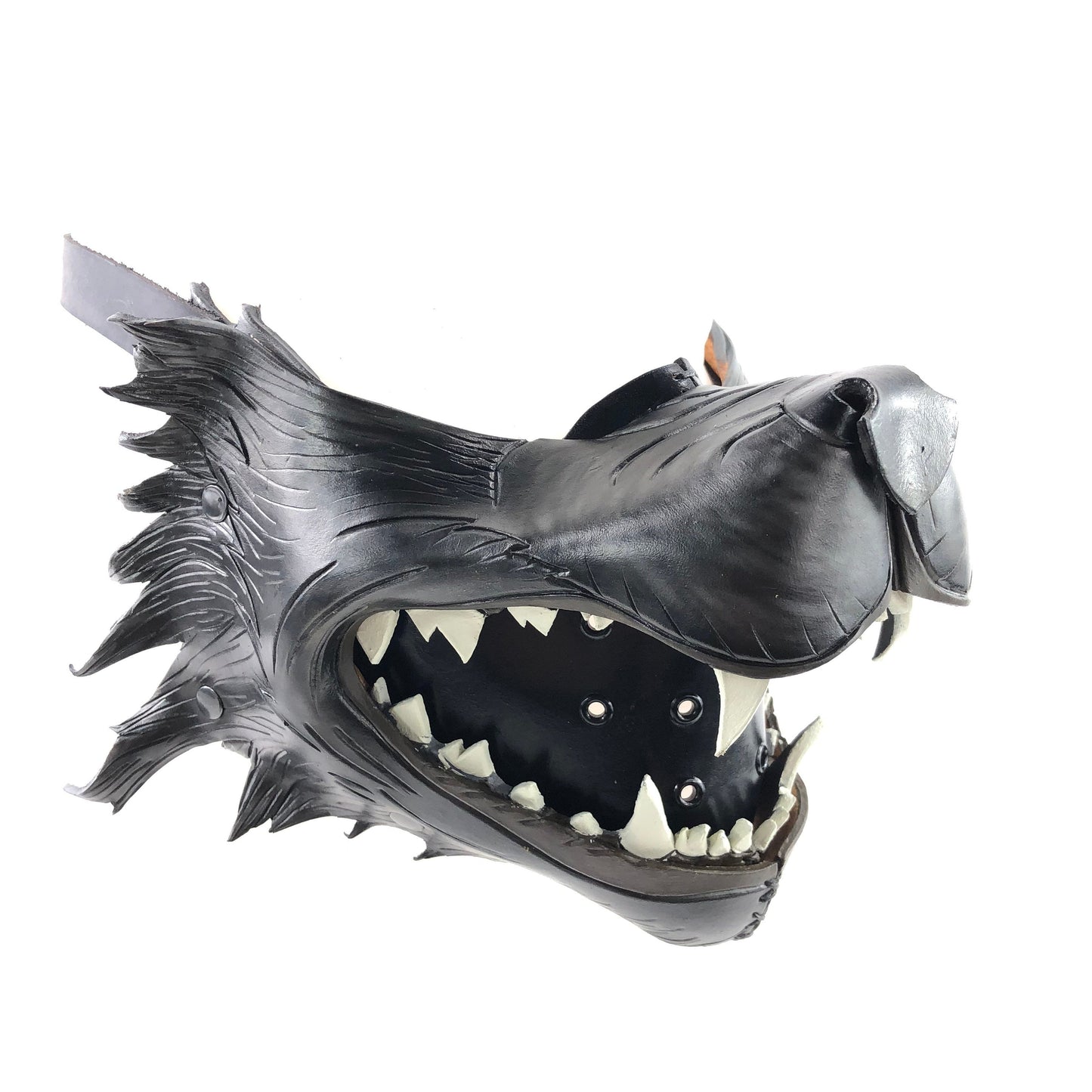 Black Wolf Handmade Genuine Leather Riding Mouth Mask
