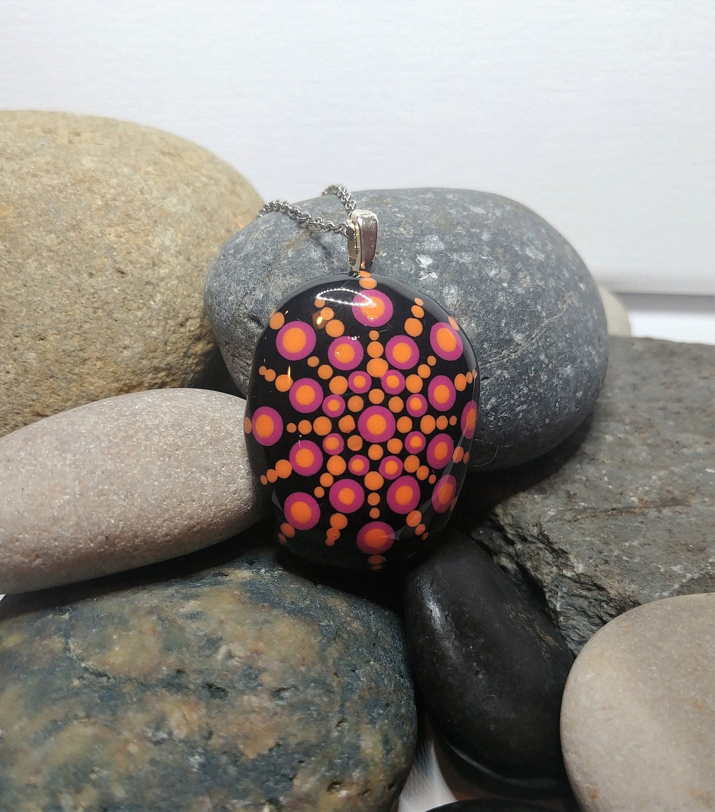 Handpainted Mandala Necklace