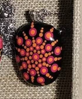 Handpainted Mandala Necklace