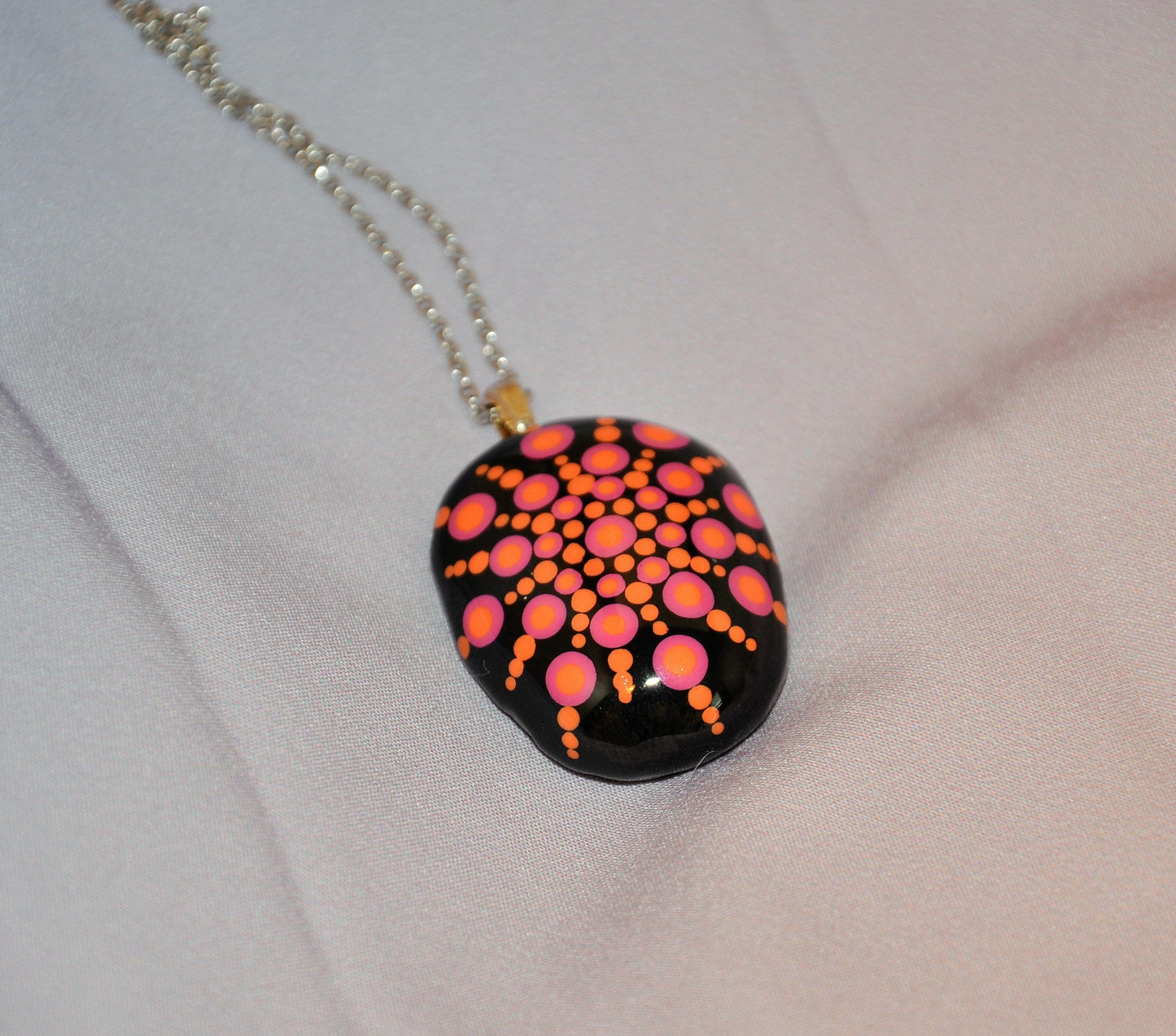 Handpainted Mandala Necklace