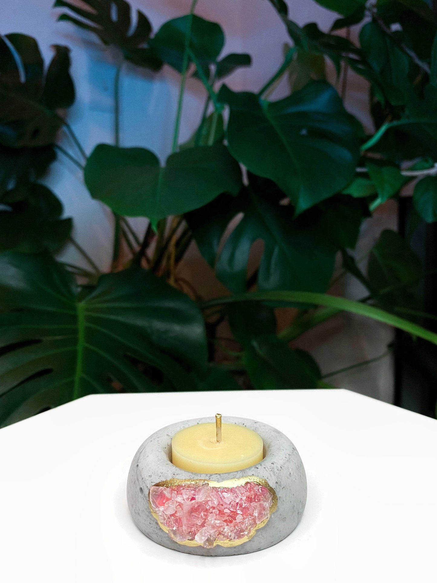 Geode Air Plant Holder -Rose Quartz Crystal Planter - Concordia Style Boutique
