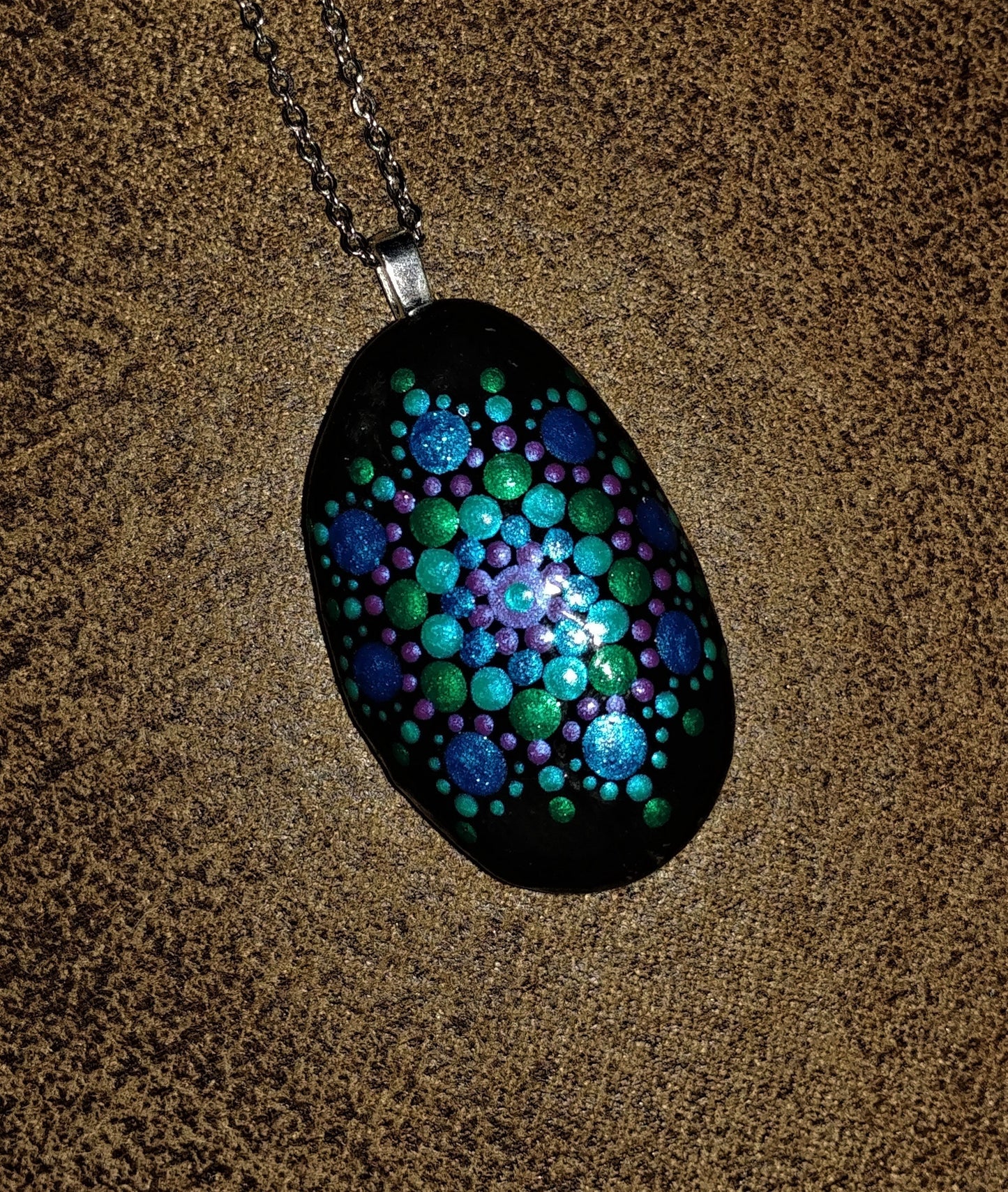 Handpainted Mandala Necklace