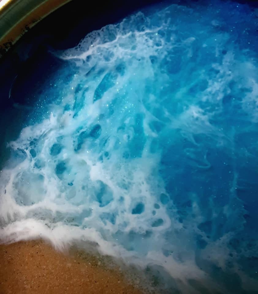 Resin Seascape Mason Jar Lid Coasters (Set of 4)