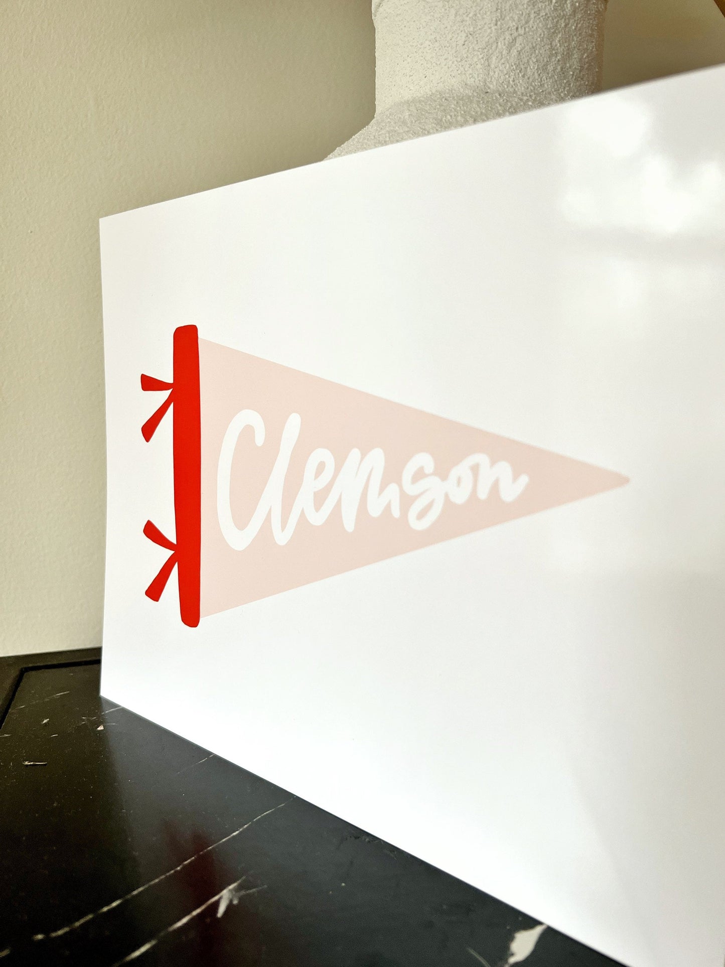Clemson Pennant Print