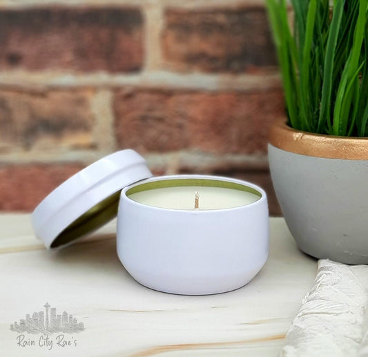 Cactus Rain 4oz Candle | White Travel Tin