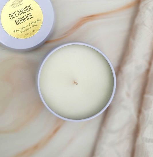 Gardenia Woods 4oz Candle | White Travel Tin