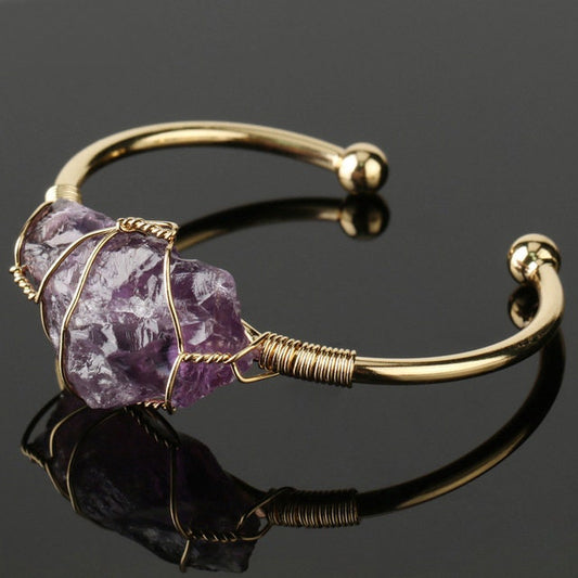 Amethyst Raw Crystal Bracelet - Calm Energy