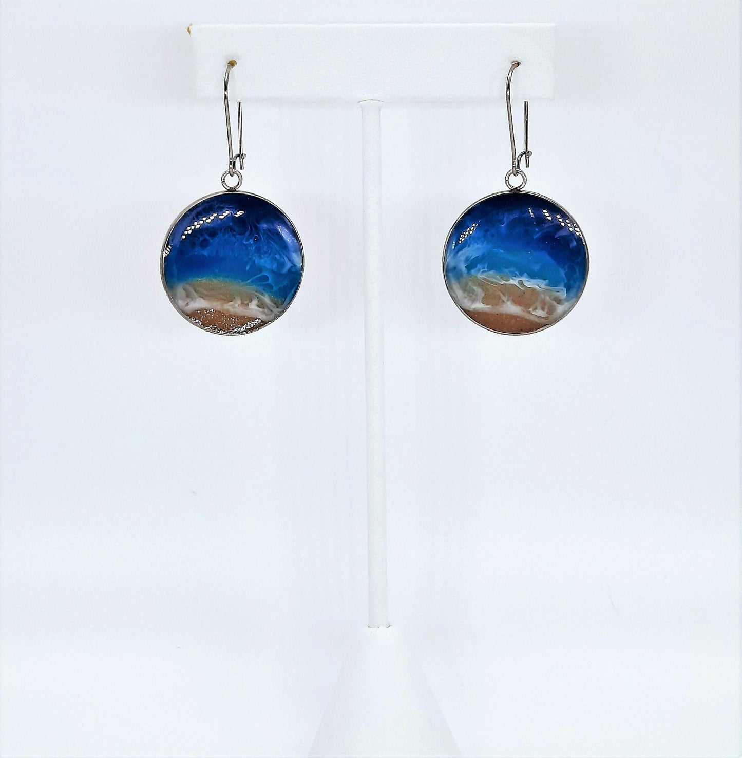 Circle Resin Seascape Necklace & Earring Set