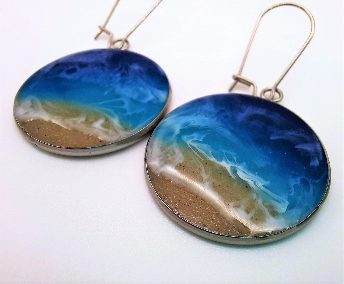 Circle Resin Seascape Necklace & Earring Set
