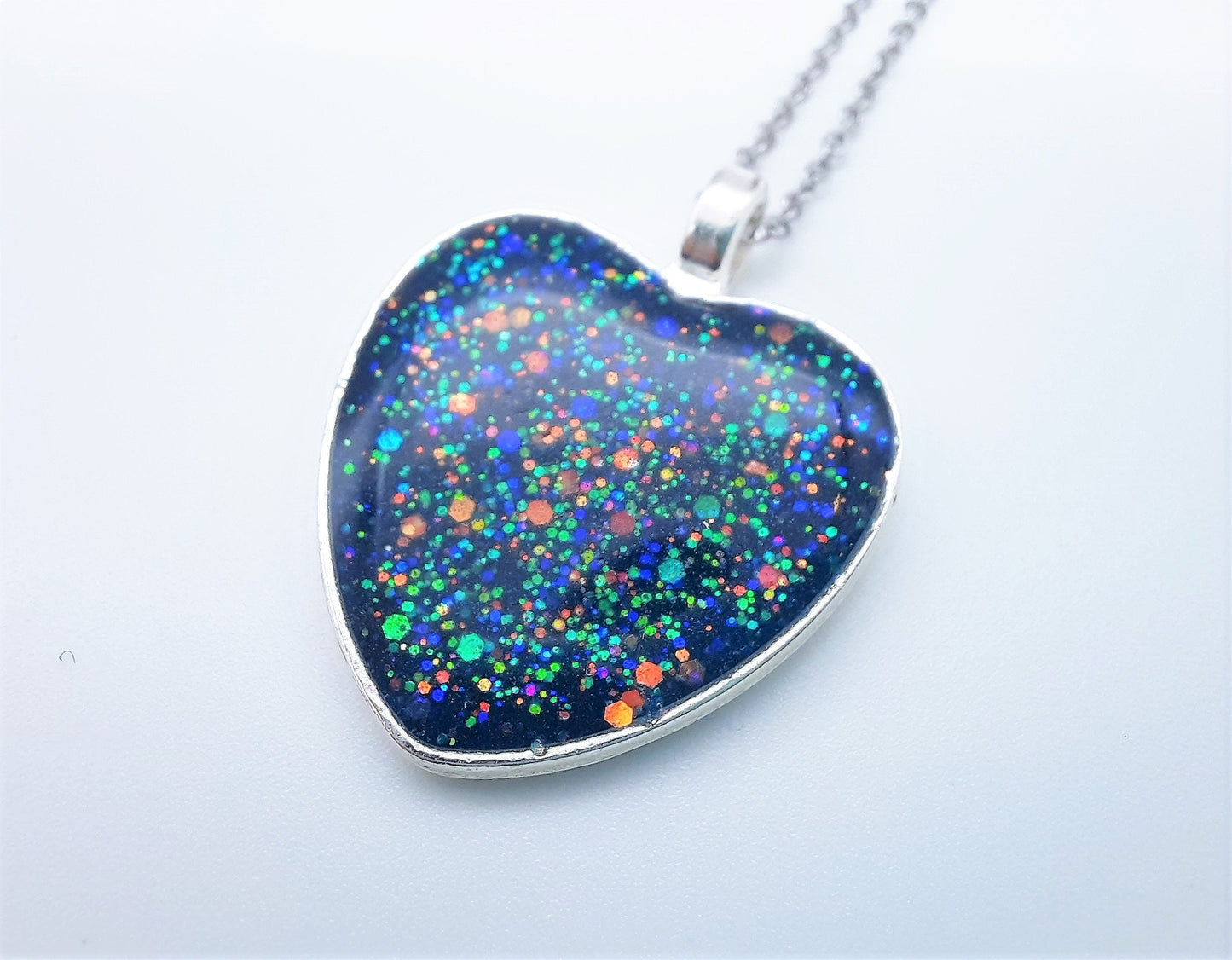 Resin Heart Pendant Necklace