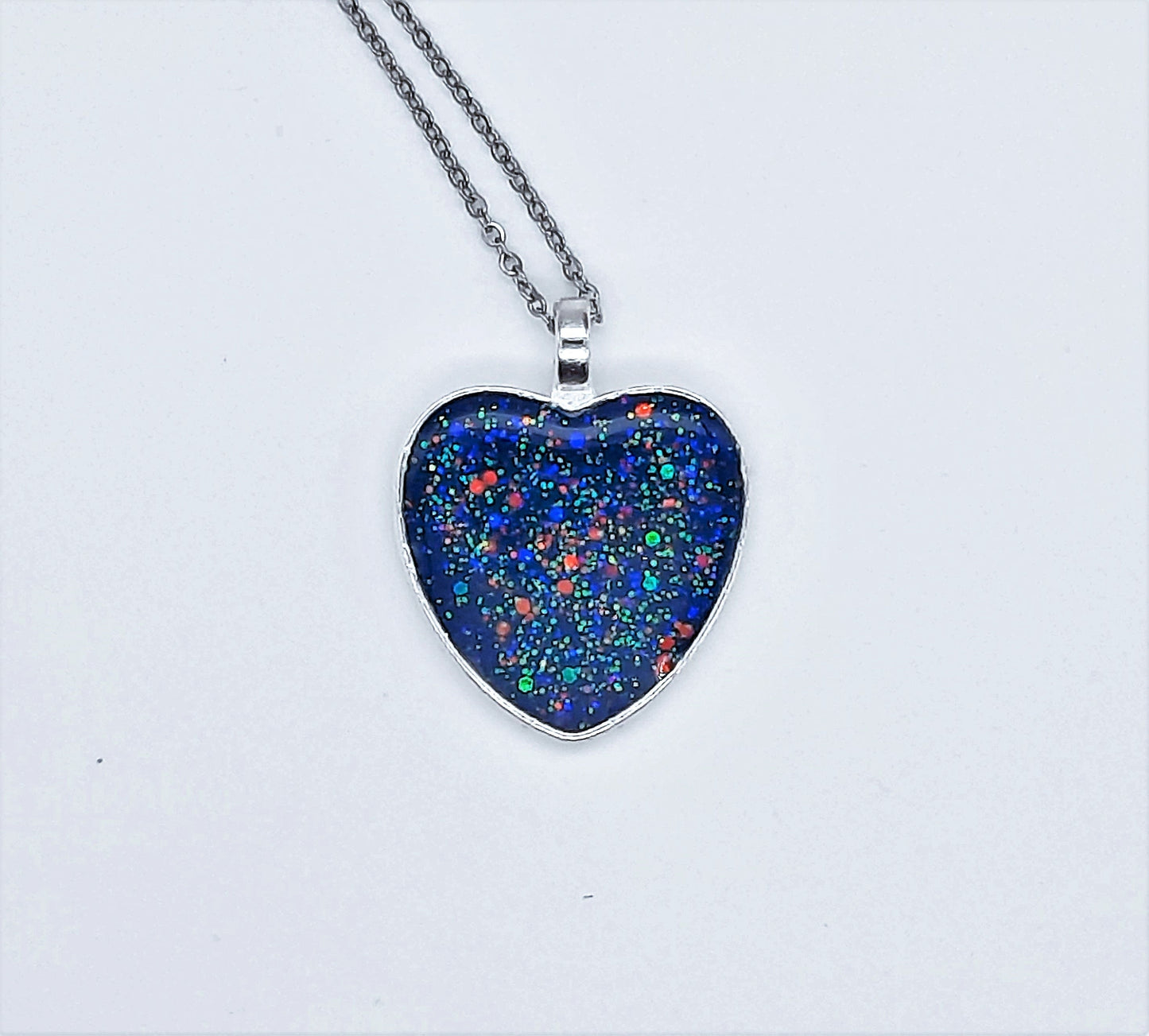Resin Heart Pendant Necklace