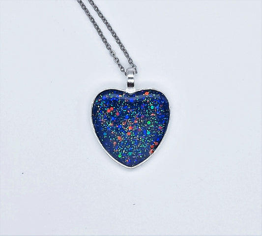 Resin Heart Pendant Necklace