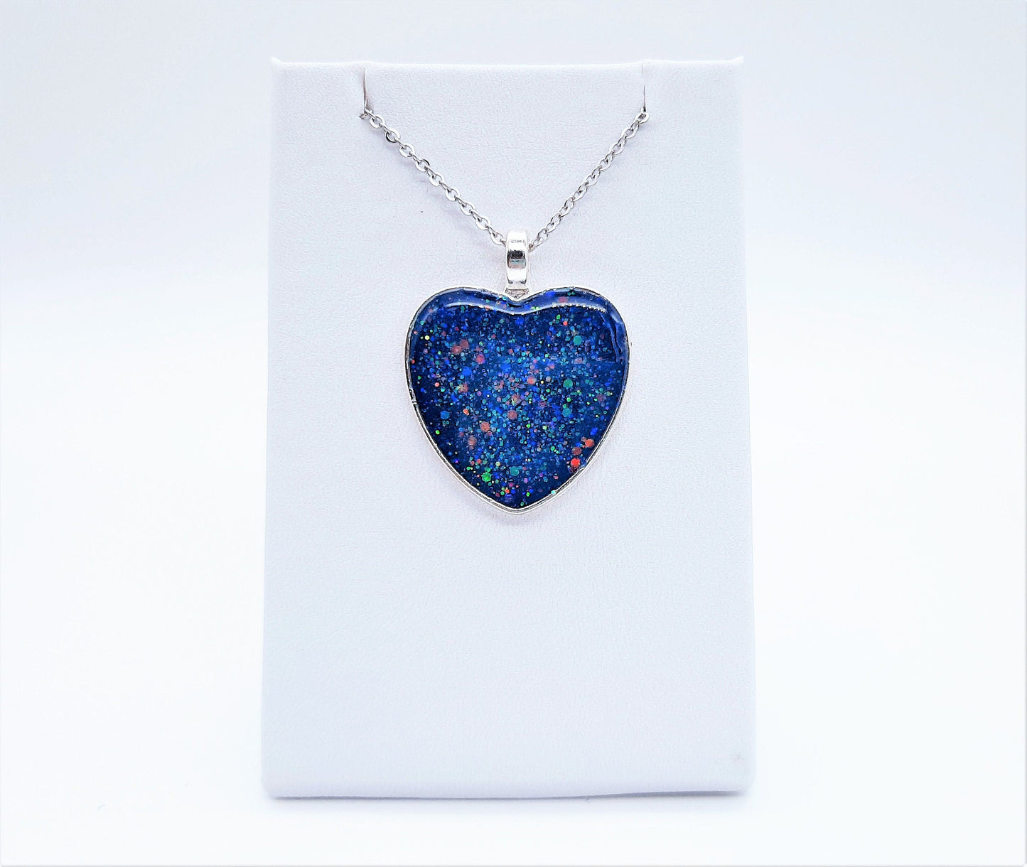 Resin Heart Pendant Necklace