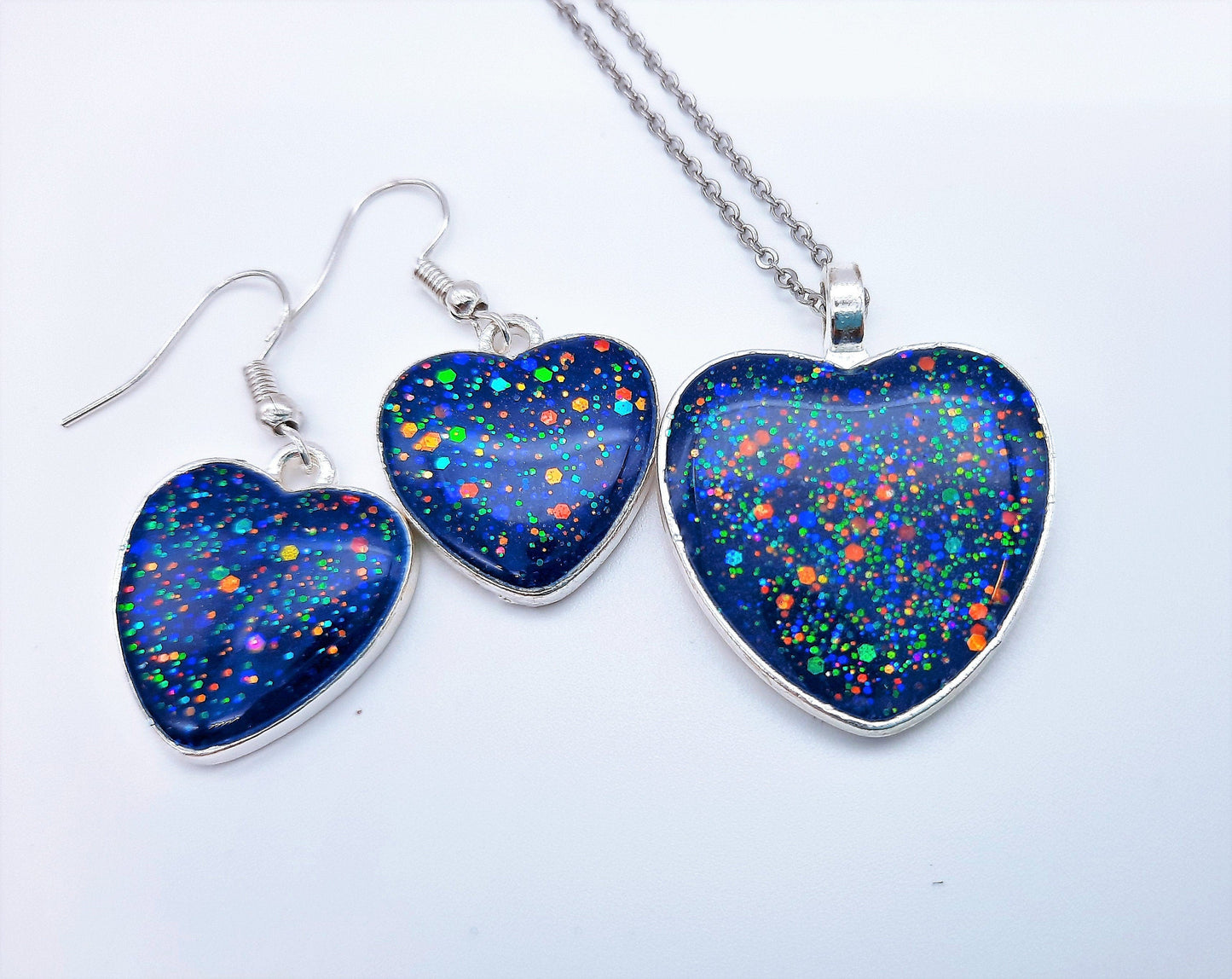 Resin Heart Pendant Necklace