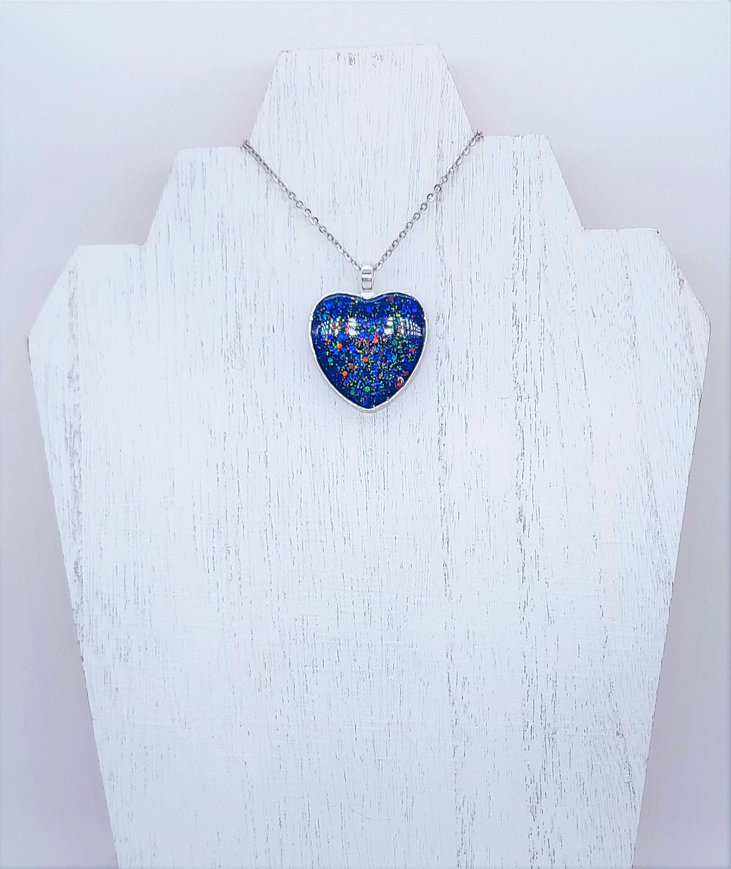 Resin Heart Pendant Necklace