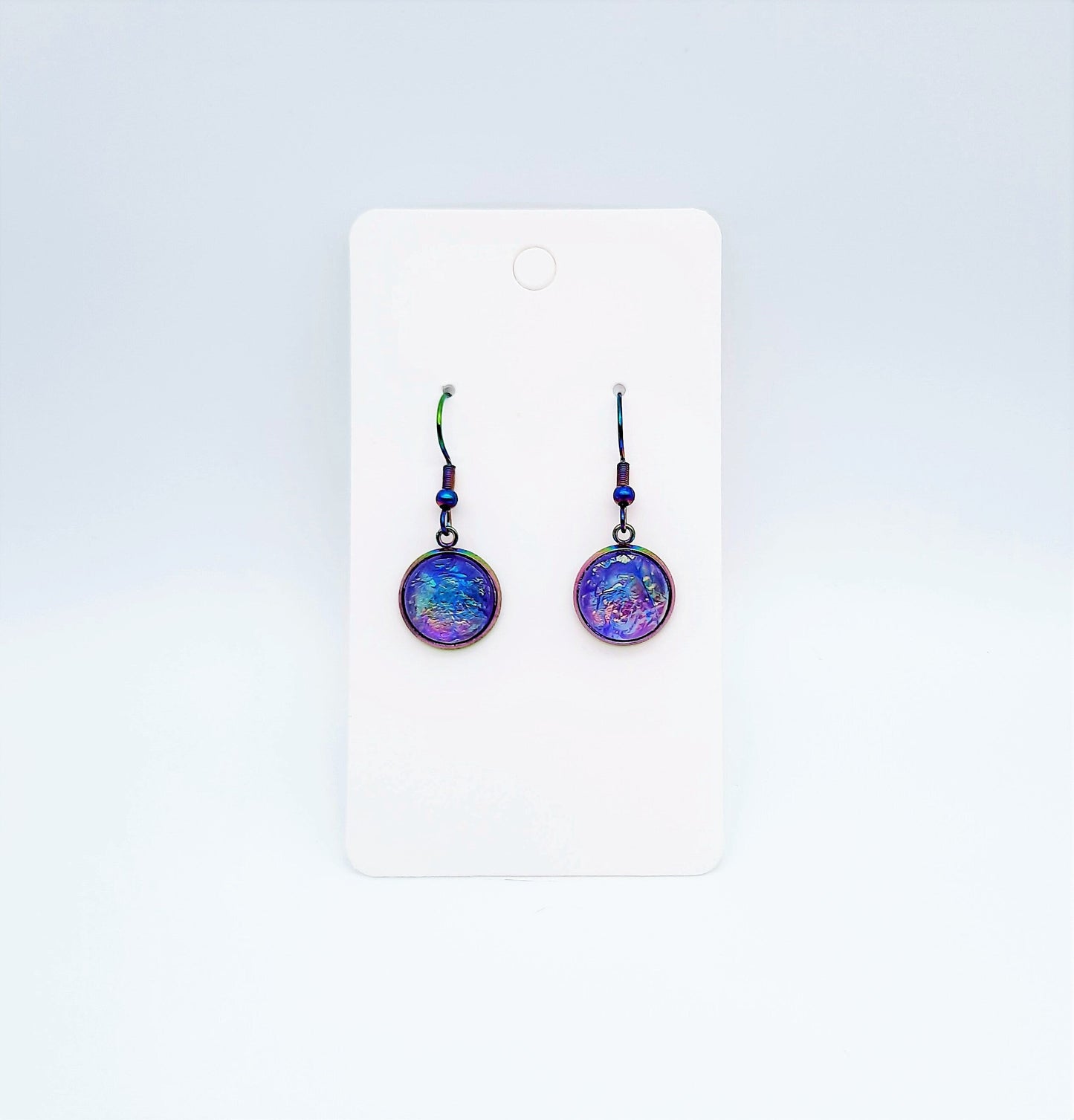 Purple Iridescent Resin Earrings