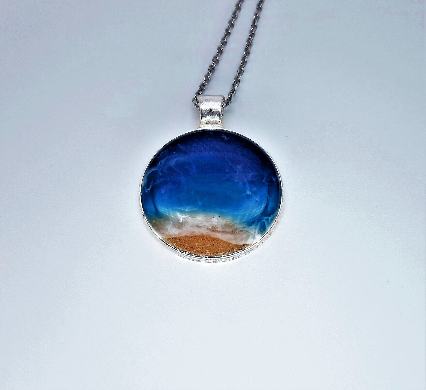 Circle Resin Seascape Necklace