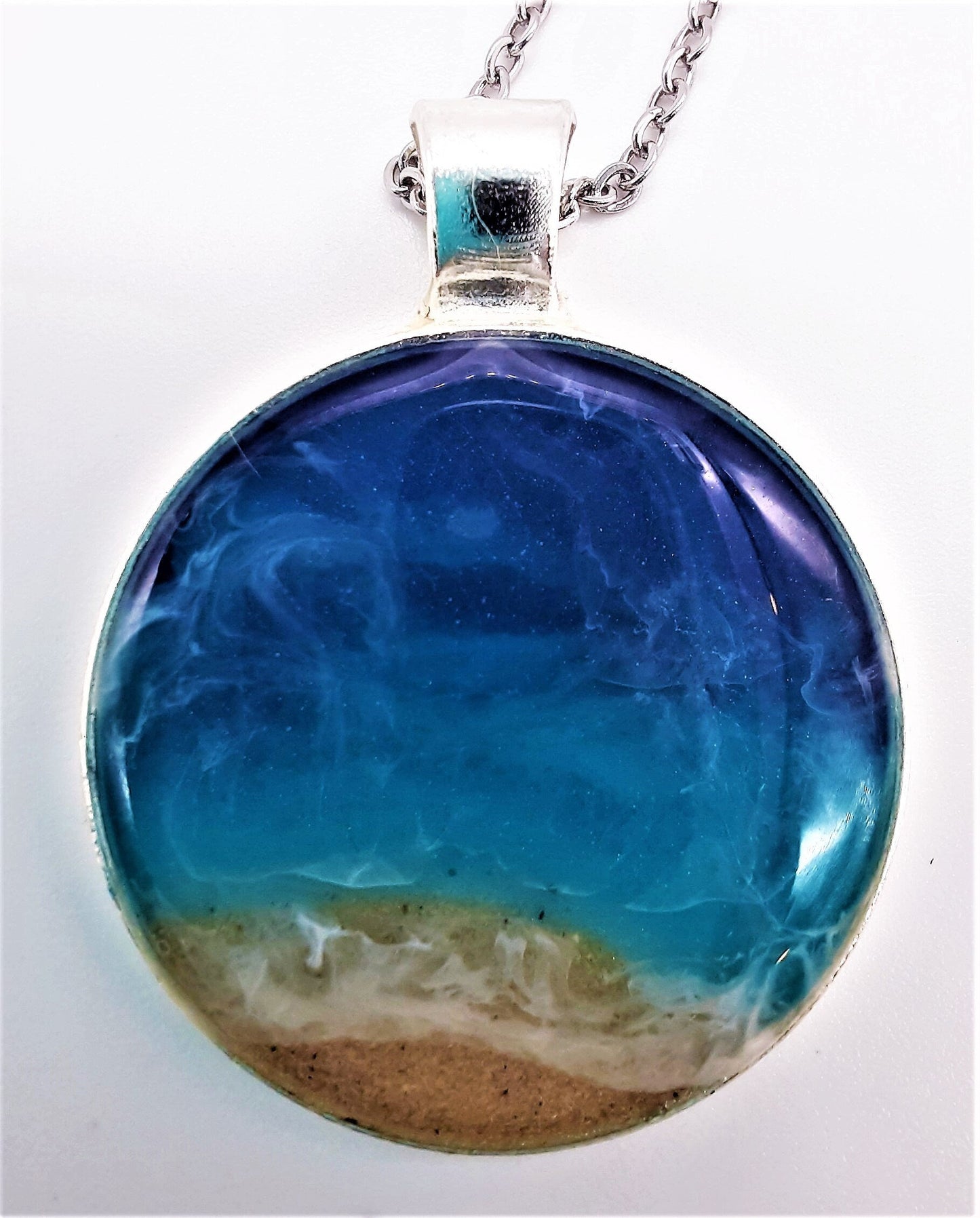 Circle Resin Seascape Necklace