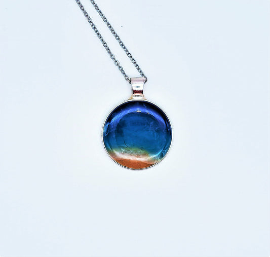 Circle Resin Seascape Necklace