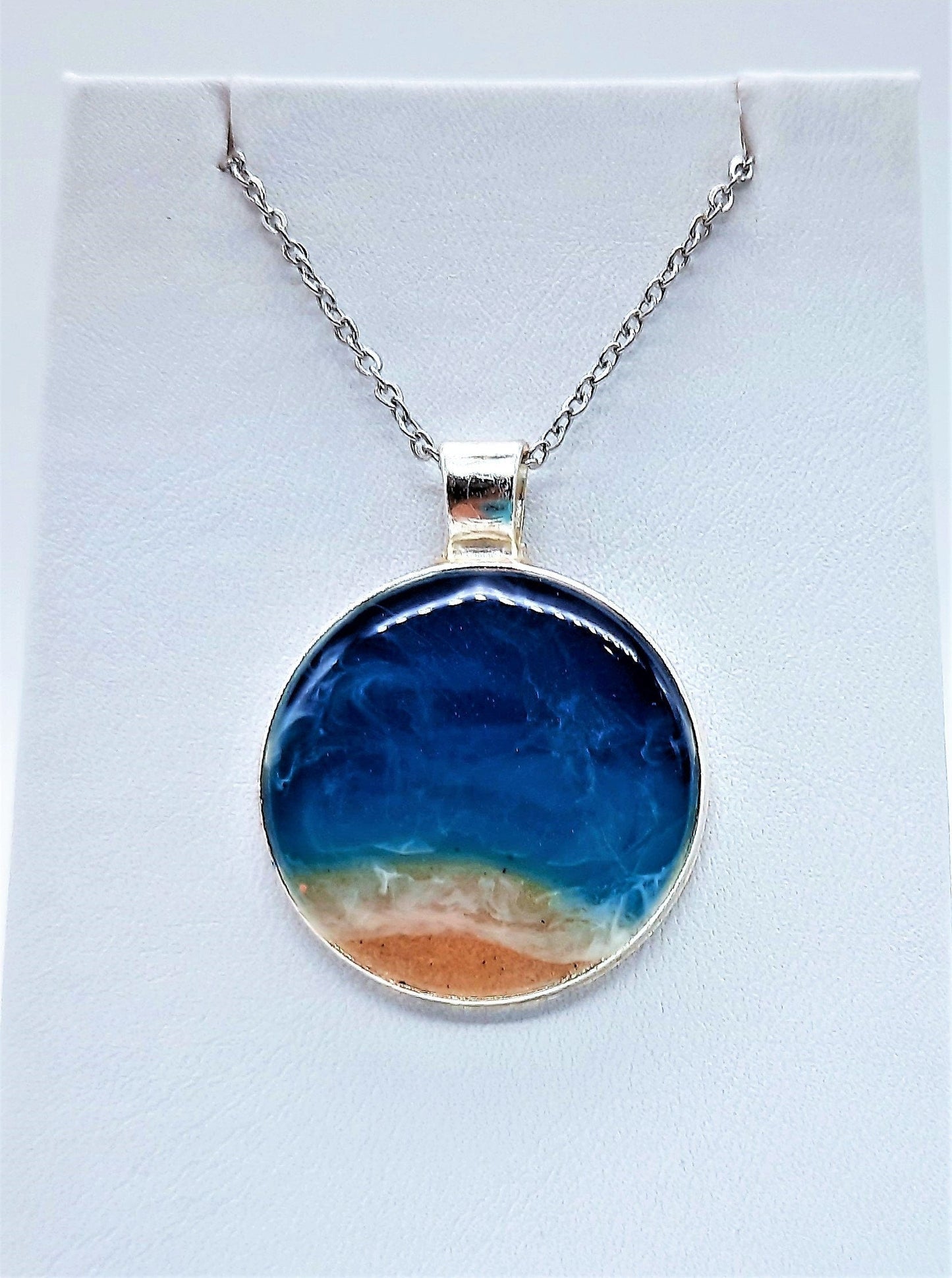 Circle Resin Seascape Necklace & Earring Set