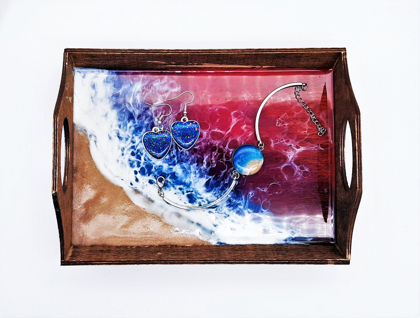 Resin Seascape Small Wooden Tray