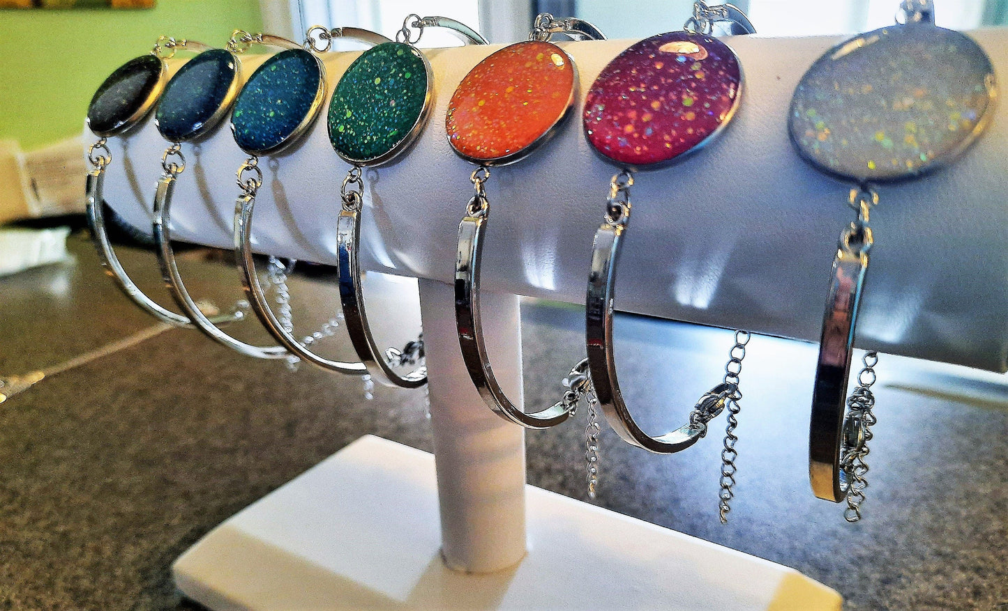 Sparkle Resin Bangle Bracelet