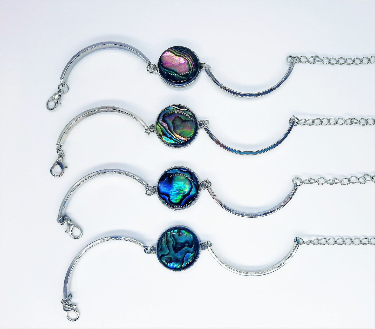 Abalone / Paua Seashell Adjustable Bangle Bracelet