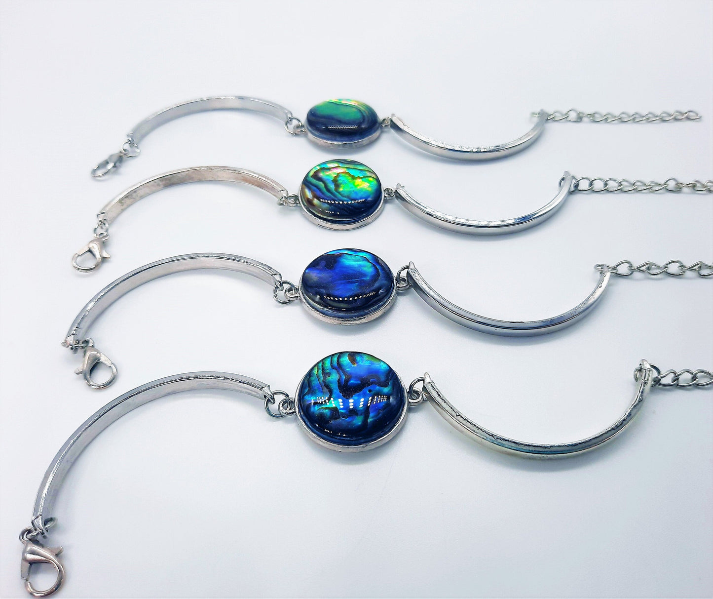 Abalone / Paua Seashell Adjustable Bangle Bracelet