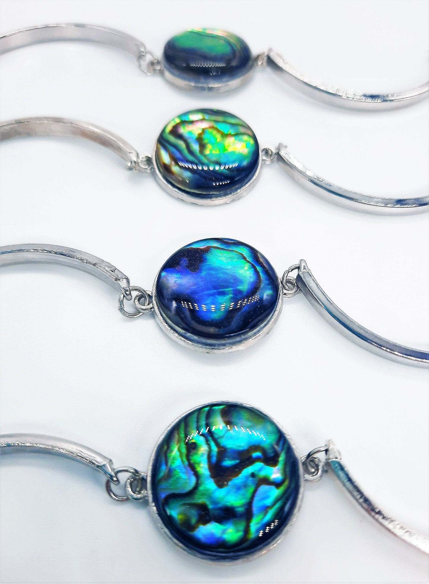 Abalone / Paua Seashell Adjustable Bangle Bracelet
