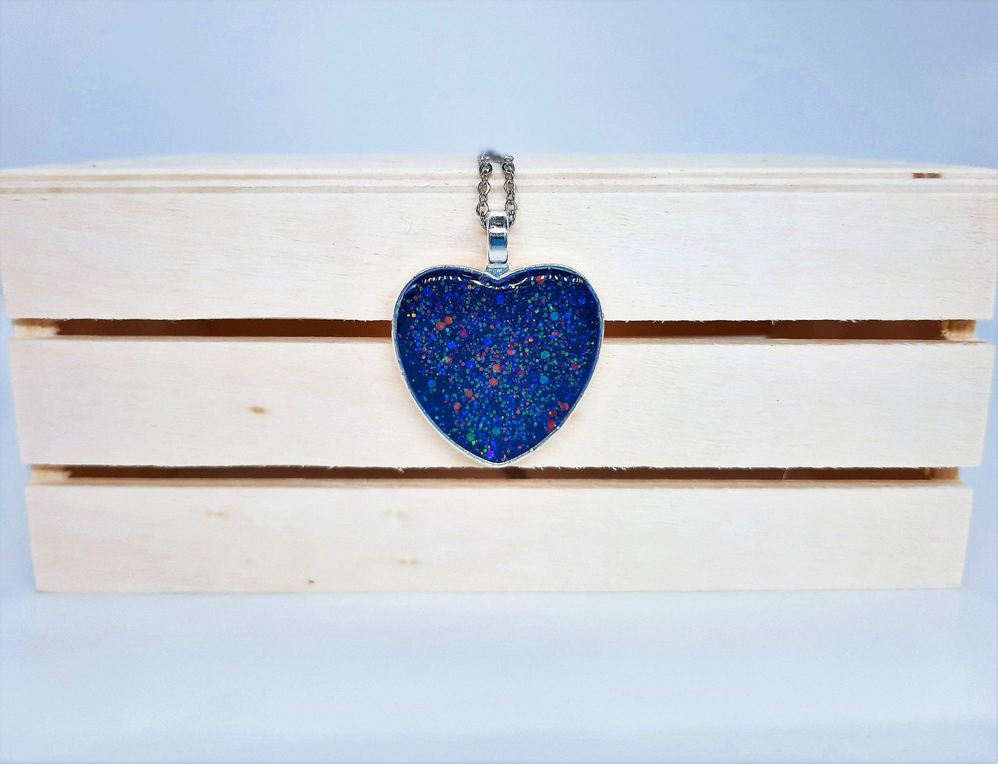 Resin Heart Pendant Necklace