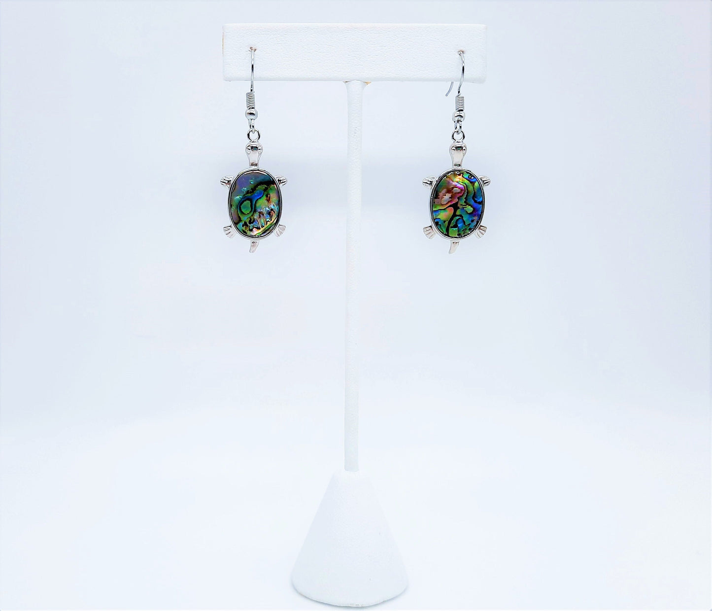Abalone / Paua Seashell Sea Turtle Dangle Earrings