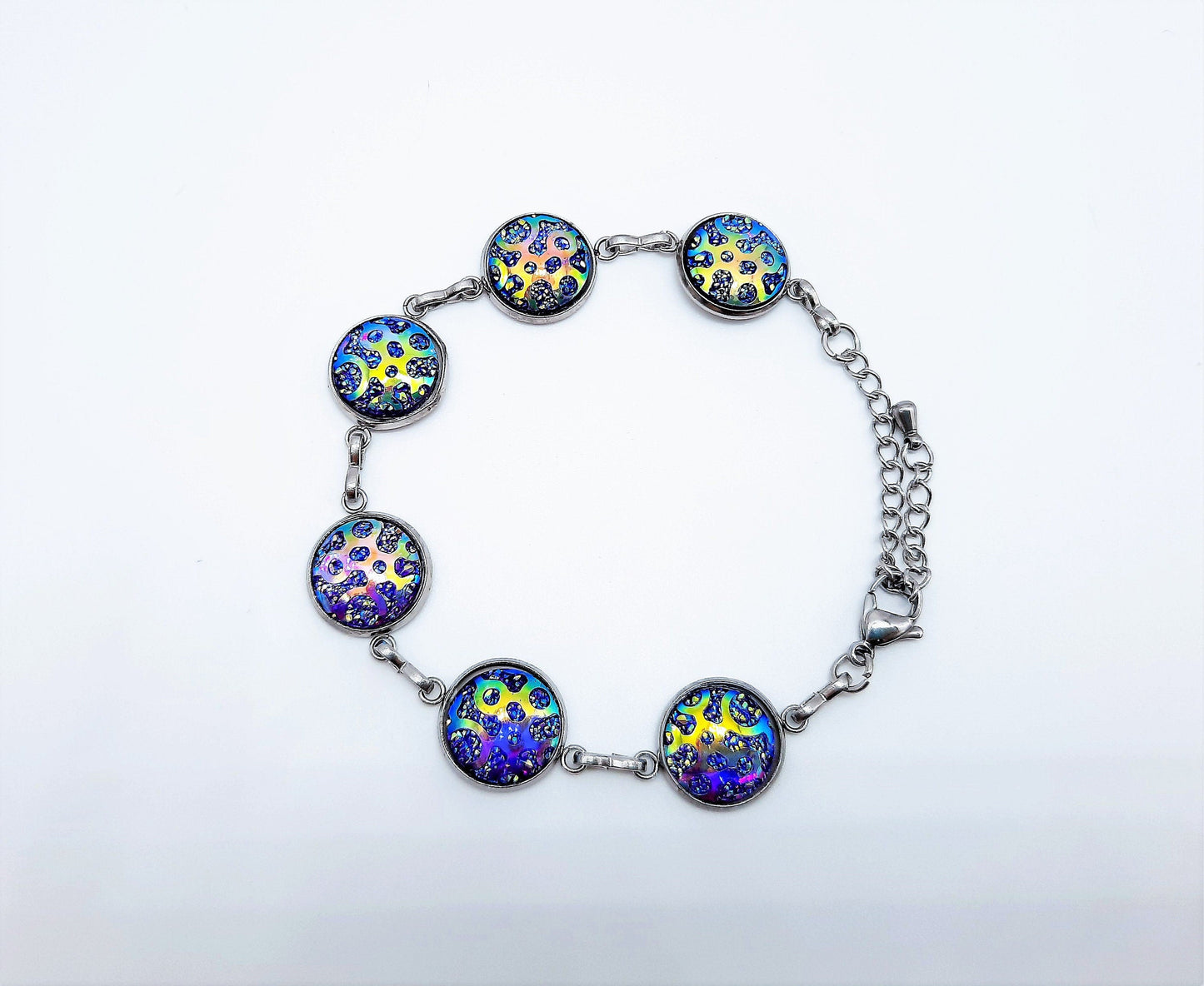Purple Iridescent Resin Link Bracelet