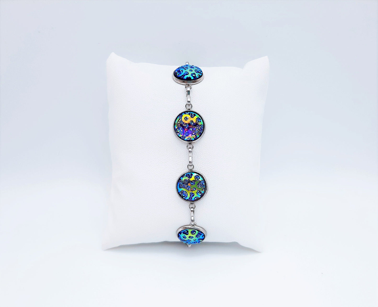 Purple Iridescent Resin Link Bracelet