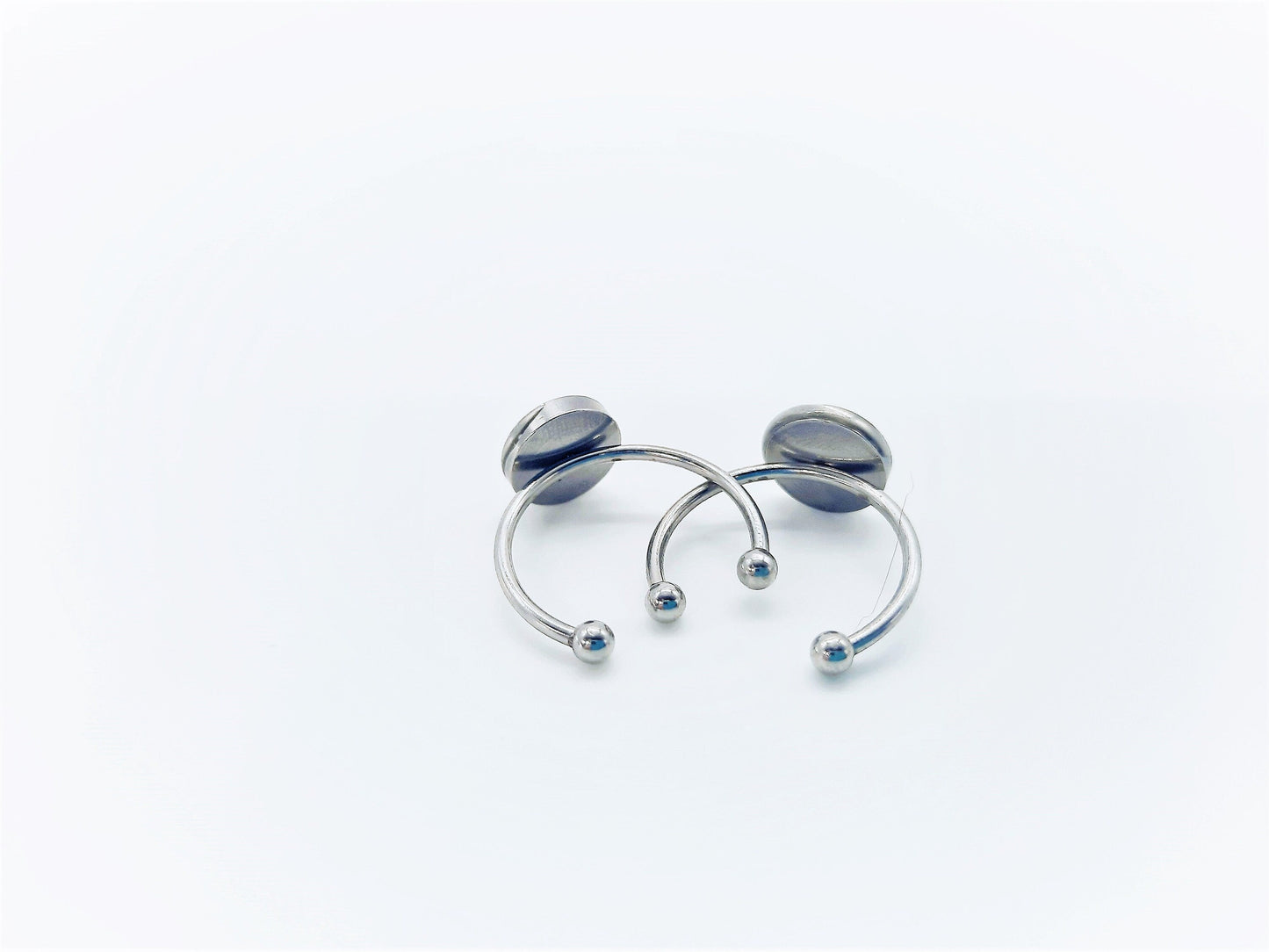 Abalone / Paua Seahhell Stainless Steel Cuff Finger Ring, Size 8