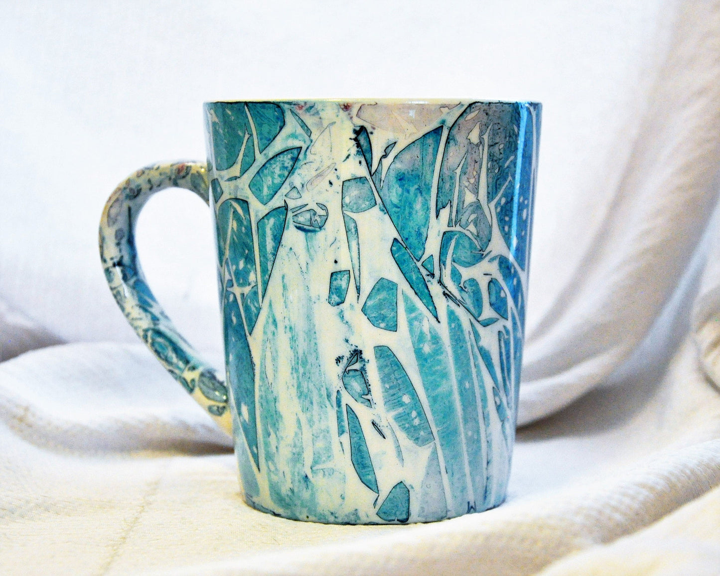 Blue Abstract Alcohol Ink Coffee Mug