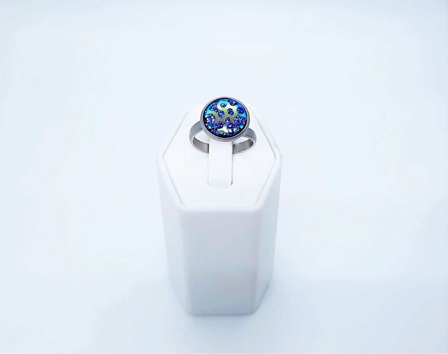 Iridescent Purple Resin Ring, Adjustable