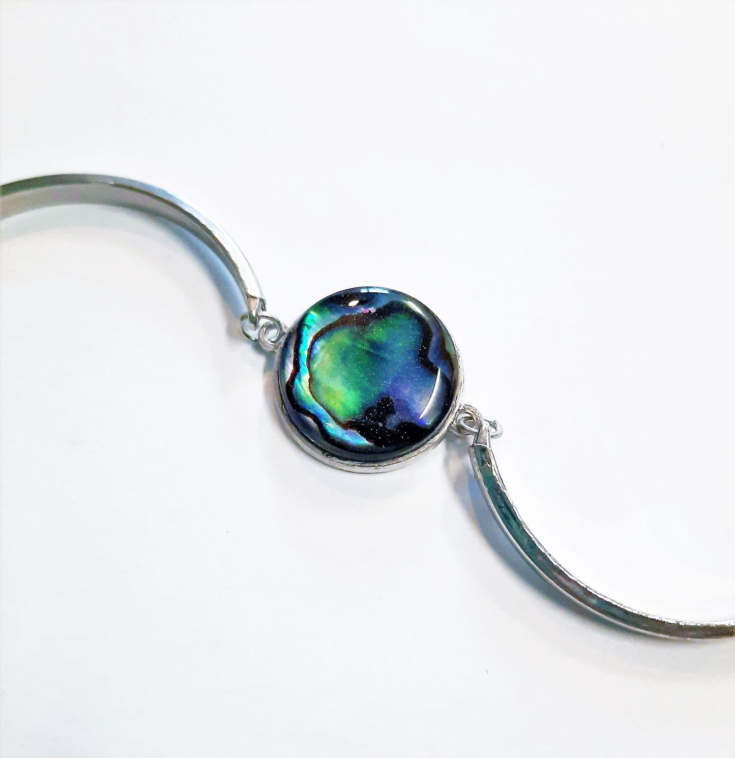 Abalone / Paua Seashell Adjustable Bangle Bracelet