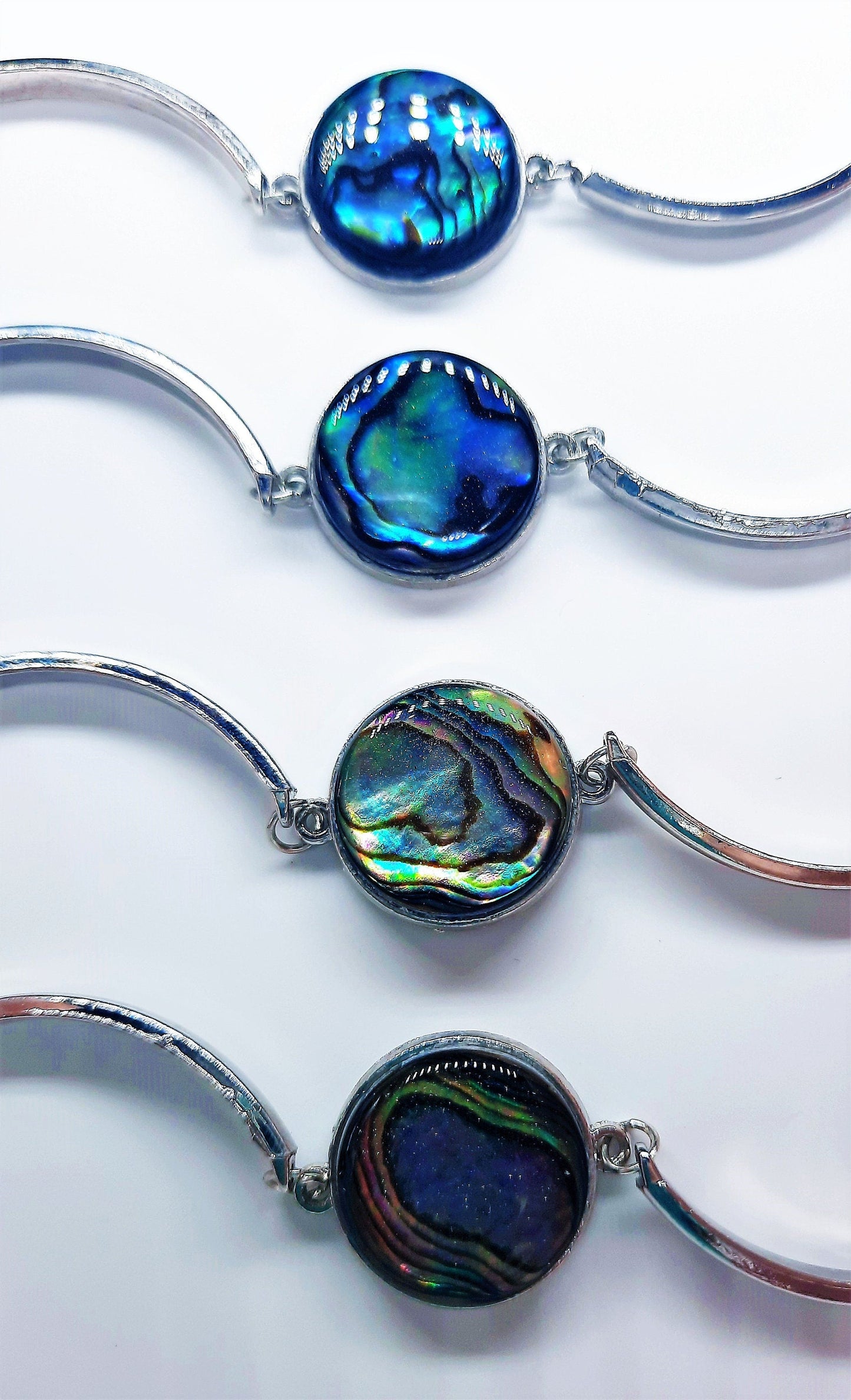 Abalone / Paua Seashell Adjustable Bangle Bracelet