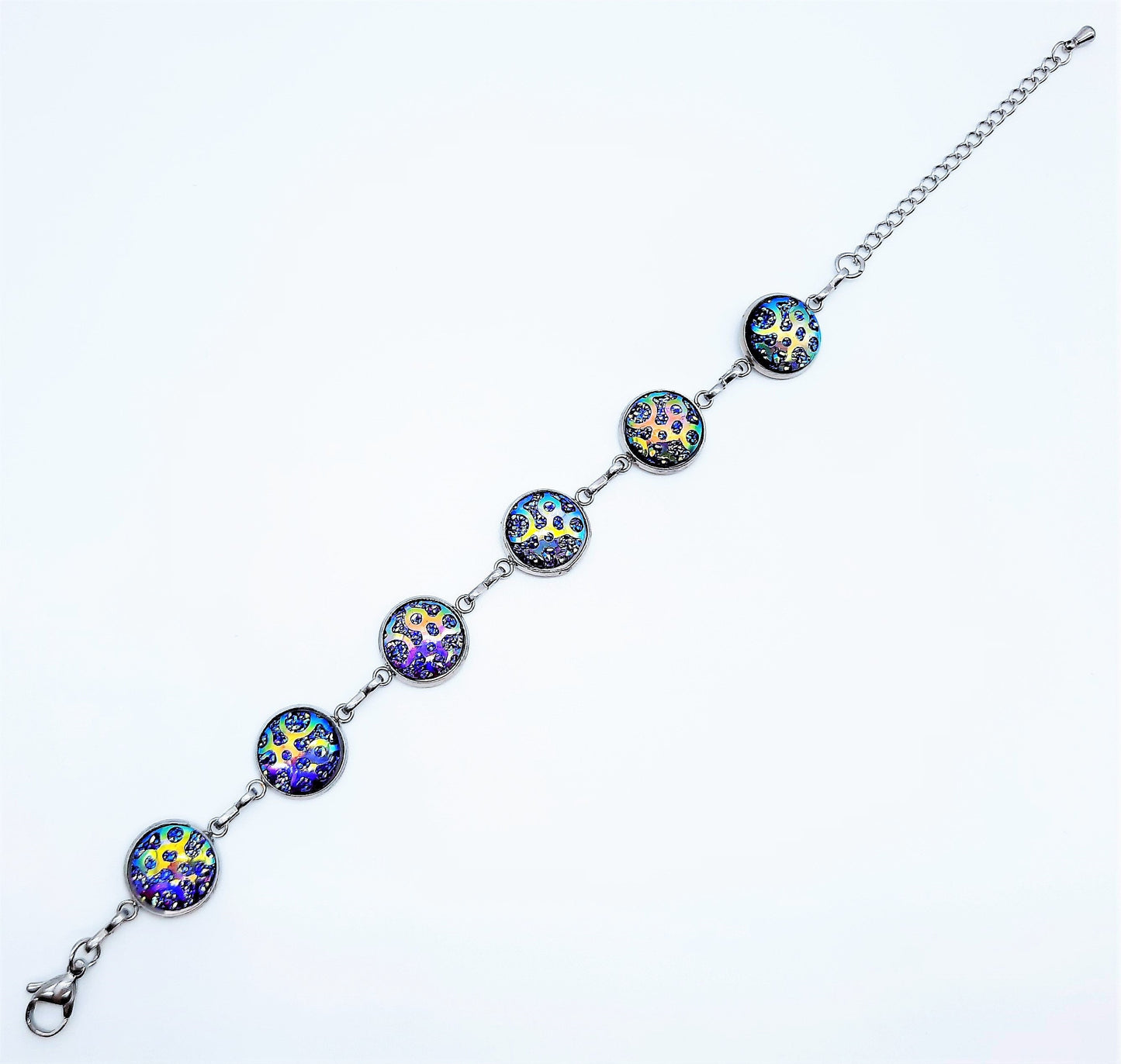 Purple Iridescent Resin Link Bracelet
