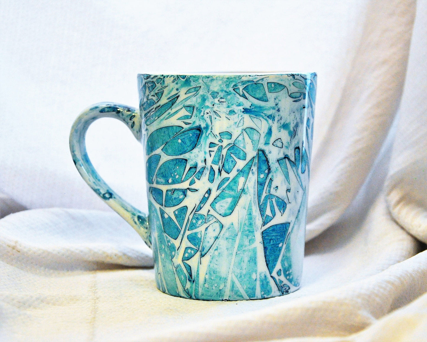 Blue Abstract Alcohol Ink Coffee Mug