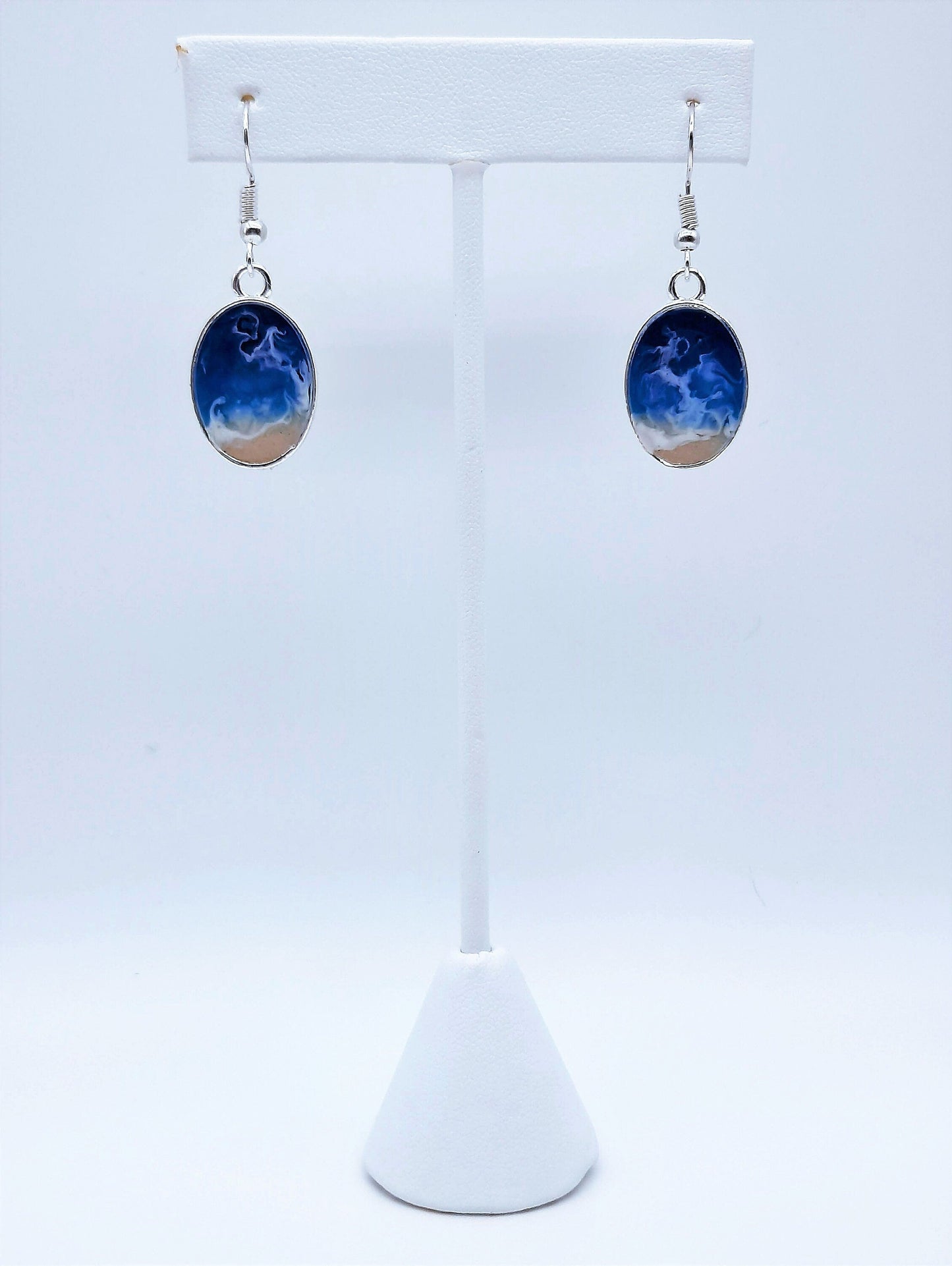Oval Resin Seascape Necklace & Earring Set
