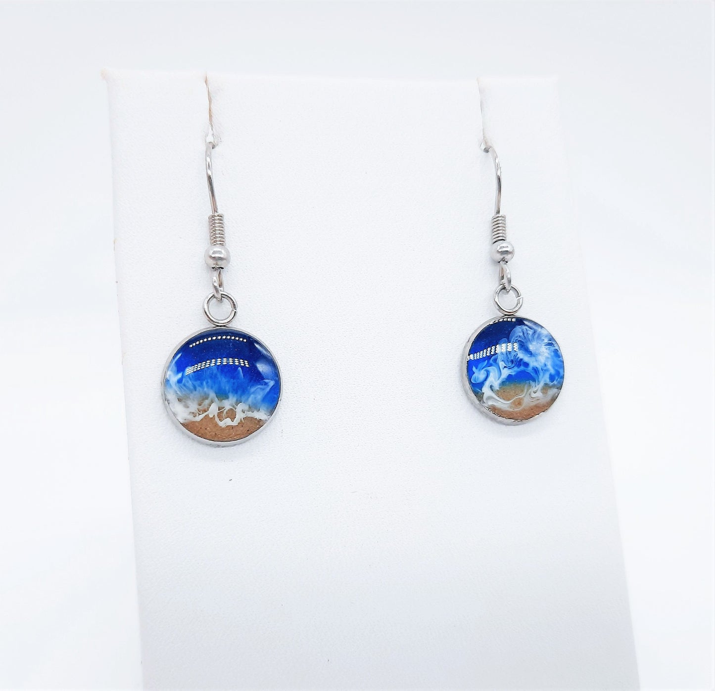 Small Circle Resin Seascape Necklace & Earring Set