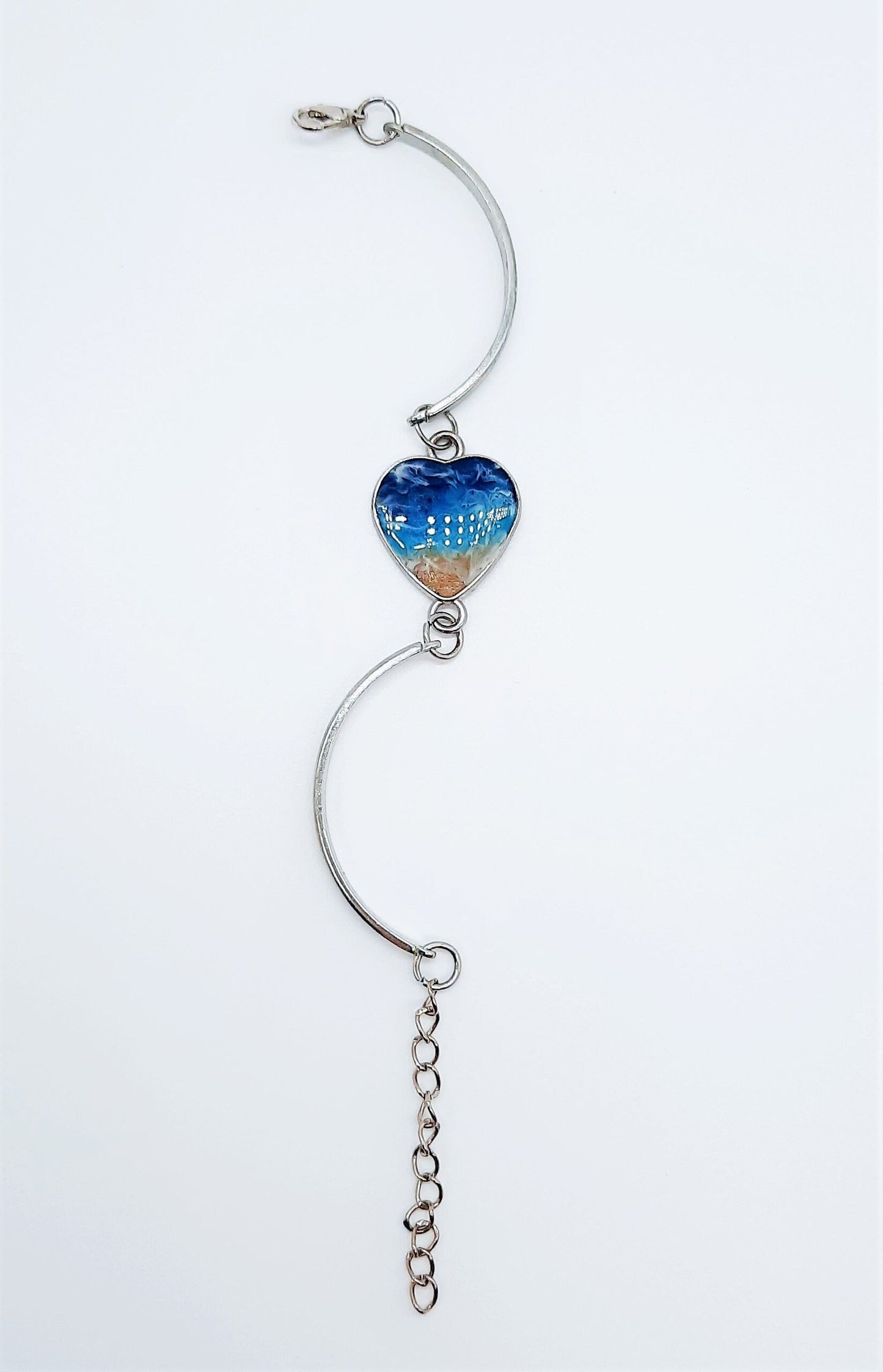 Heart Shaped Resin Seascape Bracelet