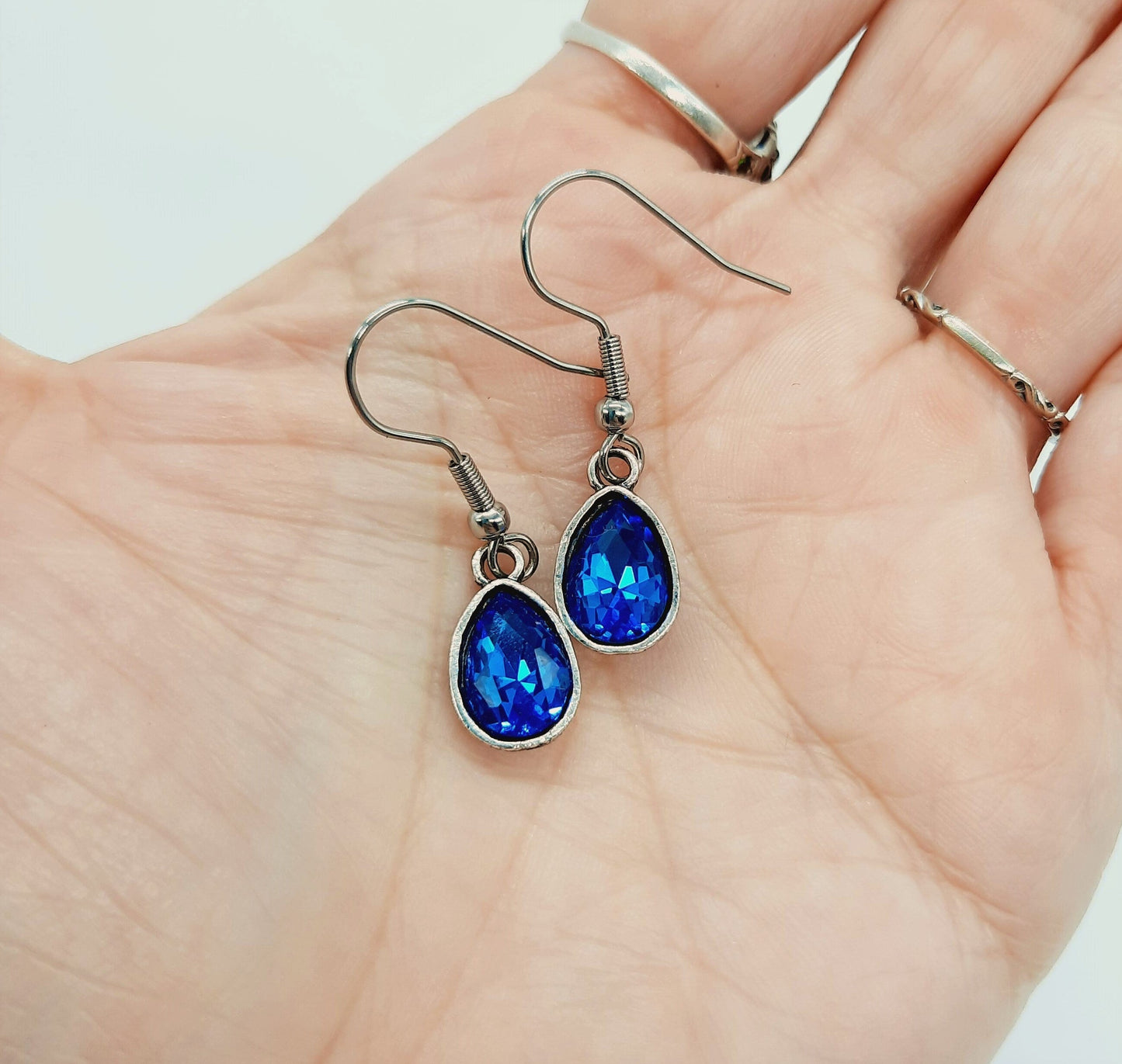 Gemstone Teardrop Dangle Earrings