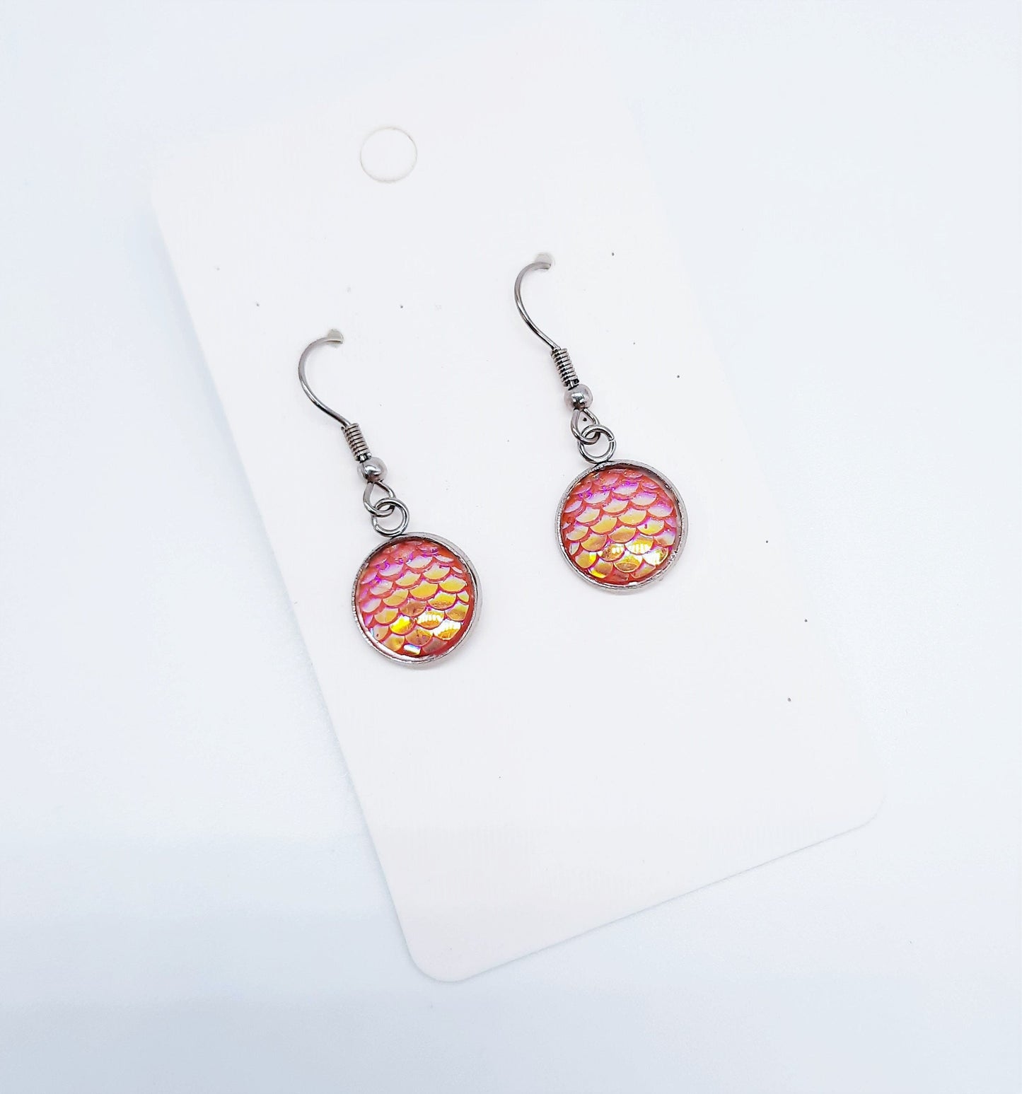 Iridescent Mermaid Scale Earrings