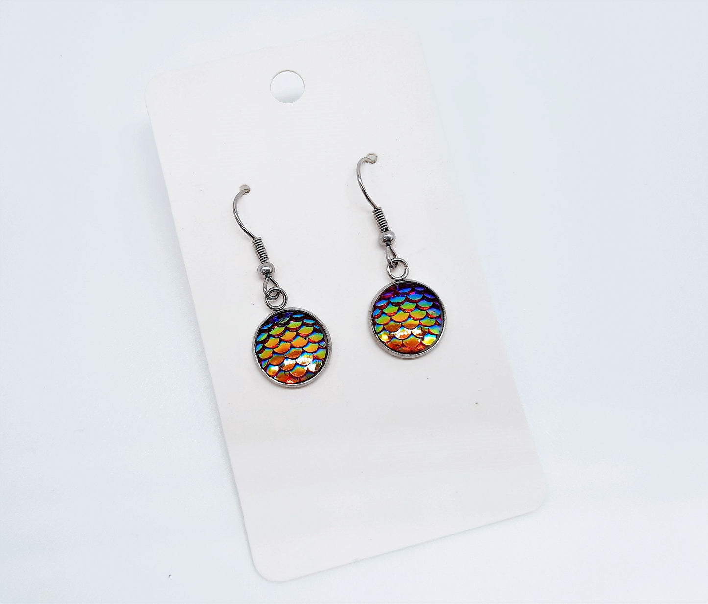 Iridescent Mermaid Scale Earrings