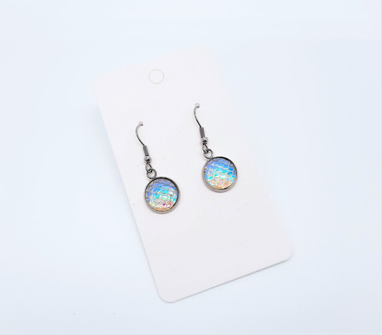 Iridescent Mermaid Scale Earrings