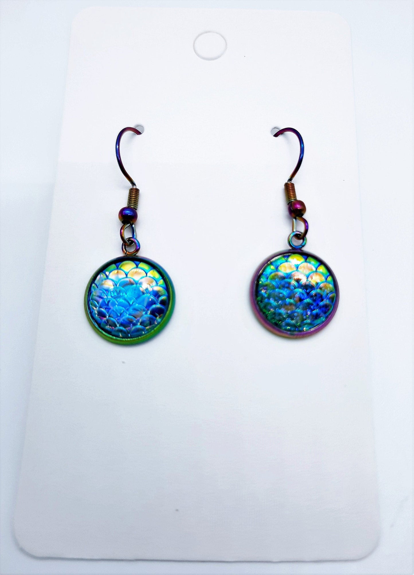 Iridescent Mermaid Scale Earrings