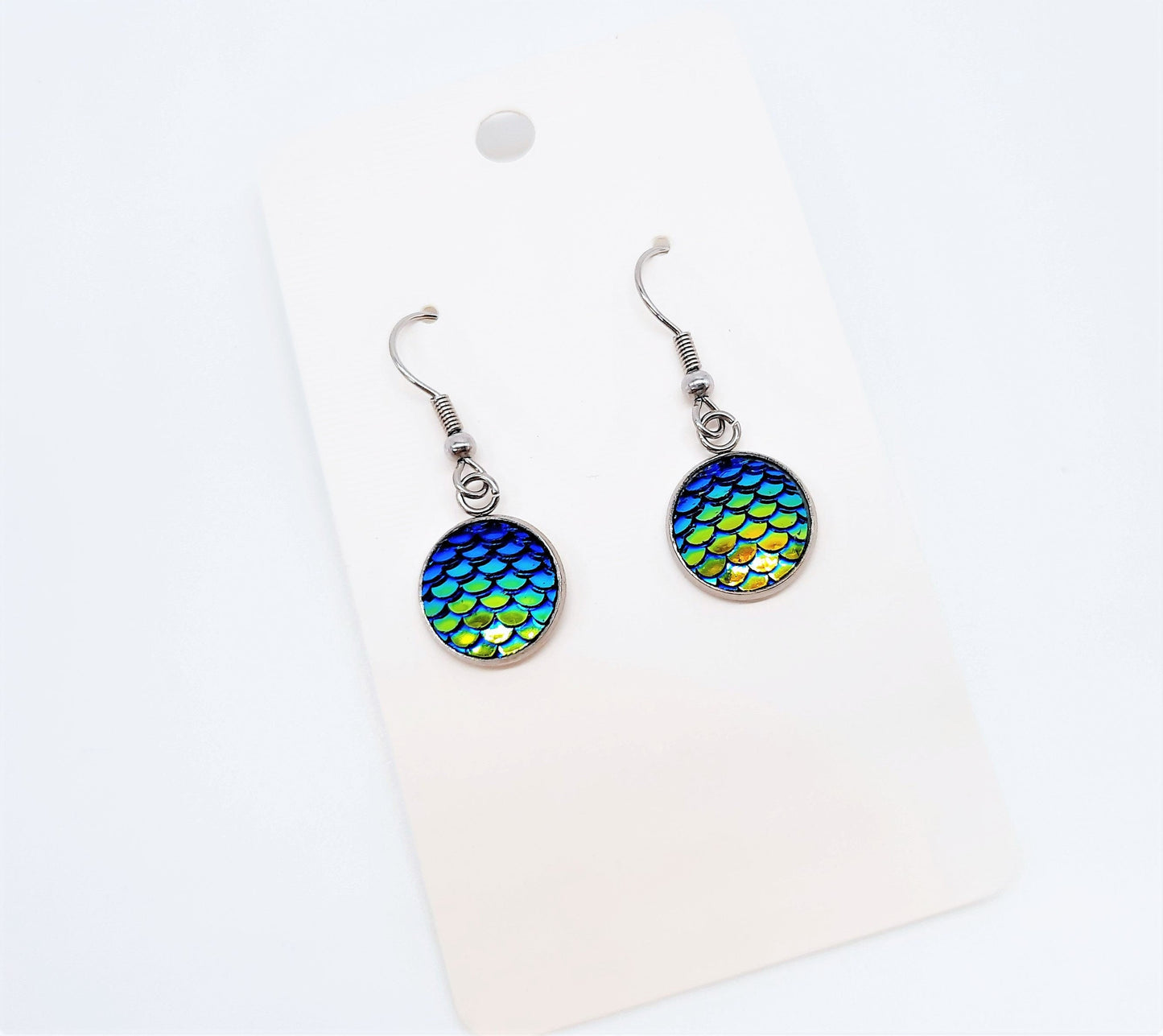 Iridescent Mermaid Scale Earrings