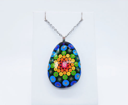 Handpainted Mandala Necklace